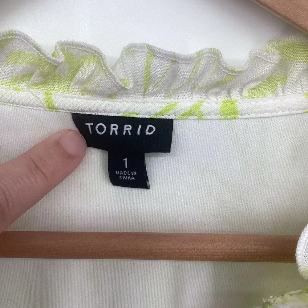 EUC Ladies Torrid Midi Wash Gauze Tiered Floral Sundress‎ - Size 1 - Picture 4 of 8